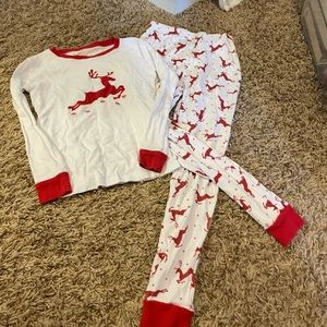 Christmas reindeer pjs. Cotton size 7/8. Good condition